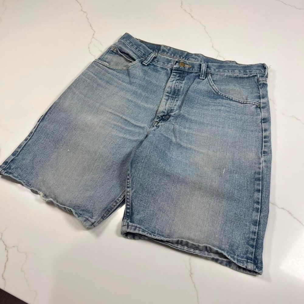 Wrangler Denim Shorts Mens Light Wash Relaxed Fit Size 34